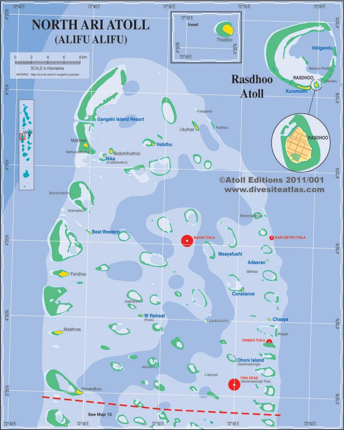 ਨਕਸ਼ਾ ਦੇ ari atoll ਮਾਲਦੀਵ